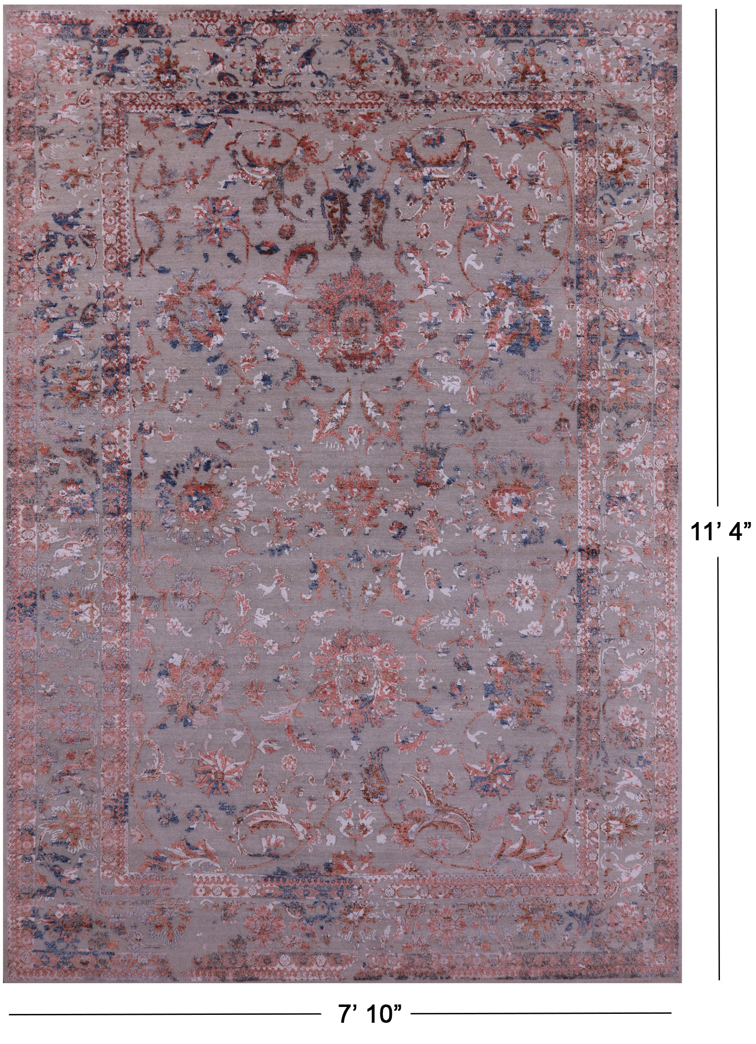 Persian Tabriz Hand Knotted Wool & Silk Rug - 7' 10" X 11' 4" - Golden Nile
