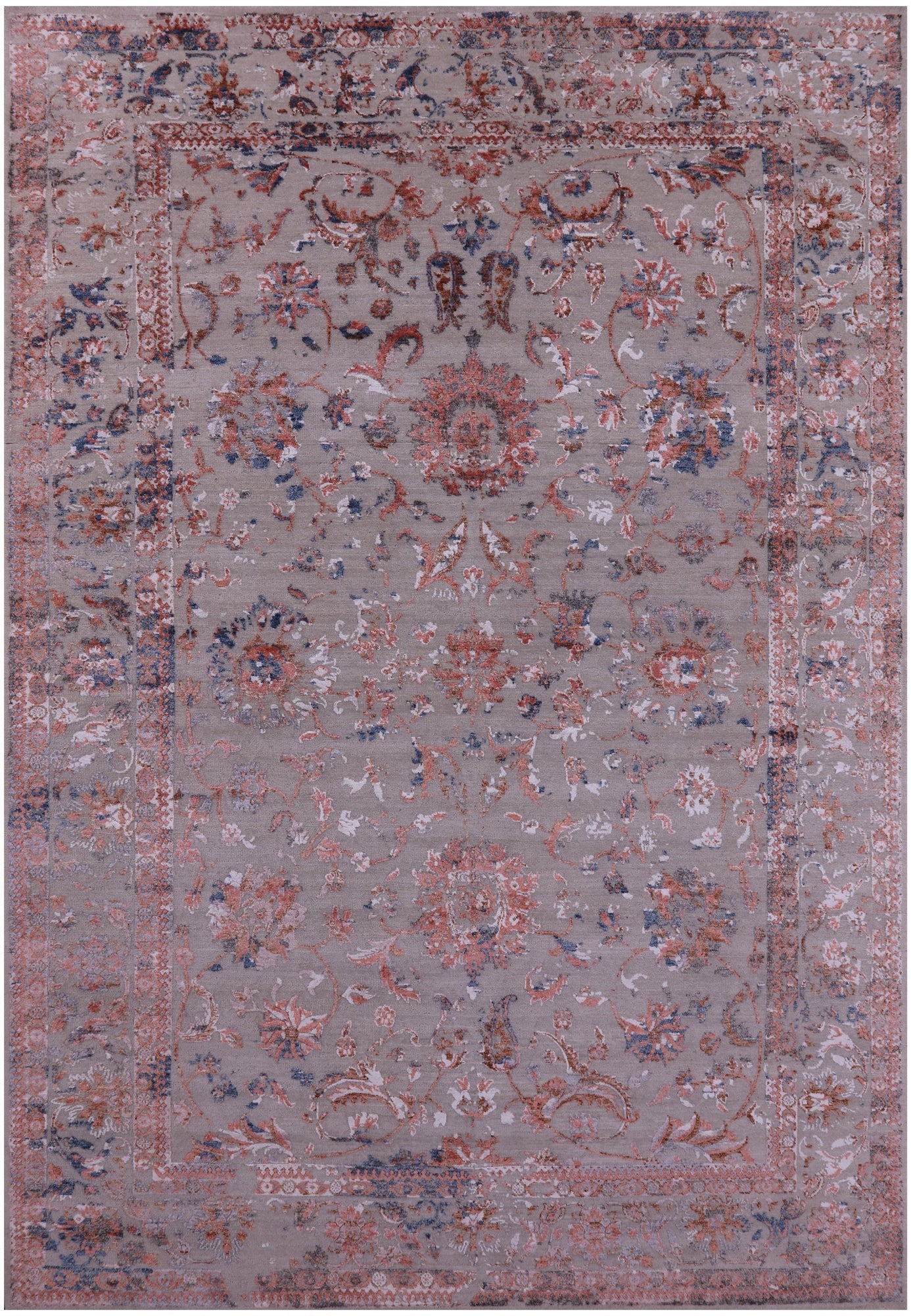 Persian Tabriz Hand Knotted Wool & Silk Rug - 7' 10" X 11' 4" - Golden Nile