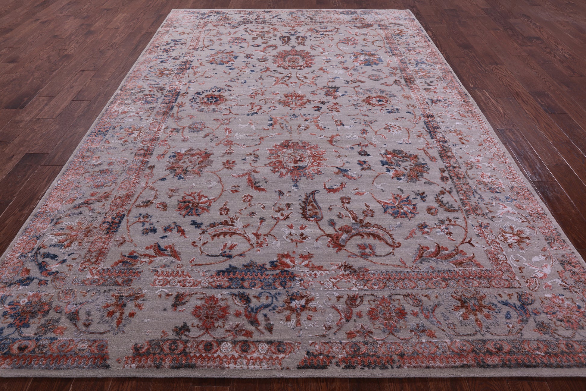 Persian Tabriz Hand Knotted Wool & Silk Rug - 7' 10" X 11' 4" - Golden Nile