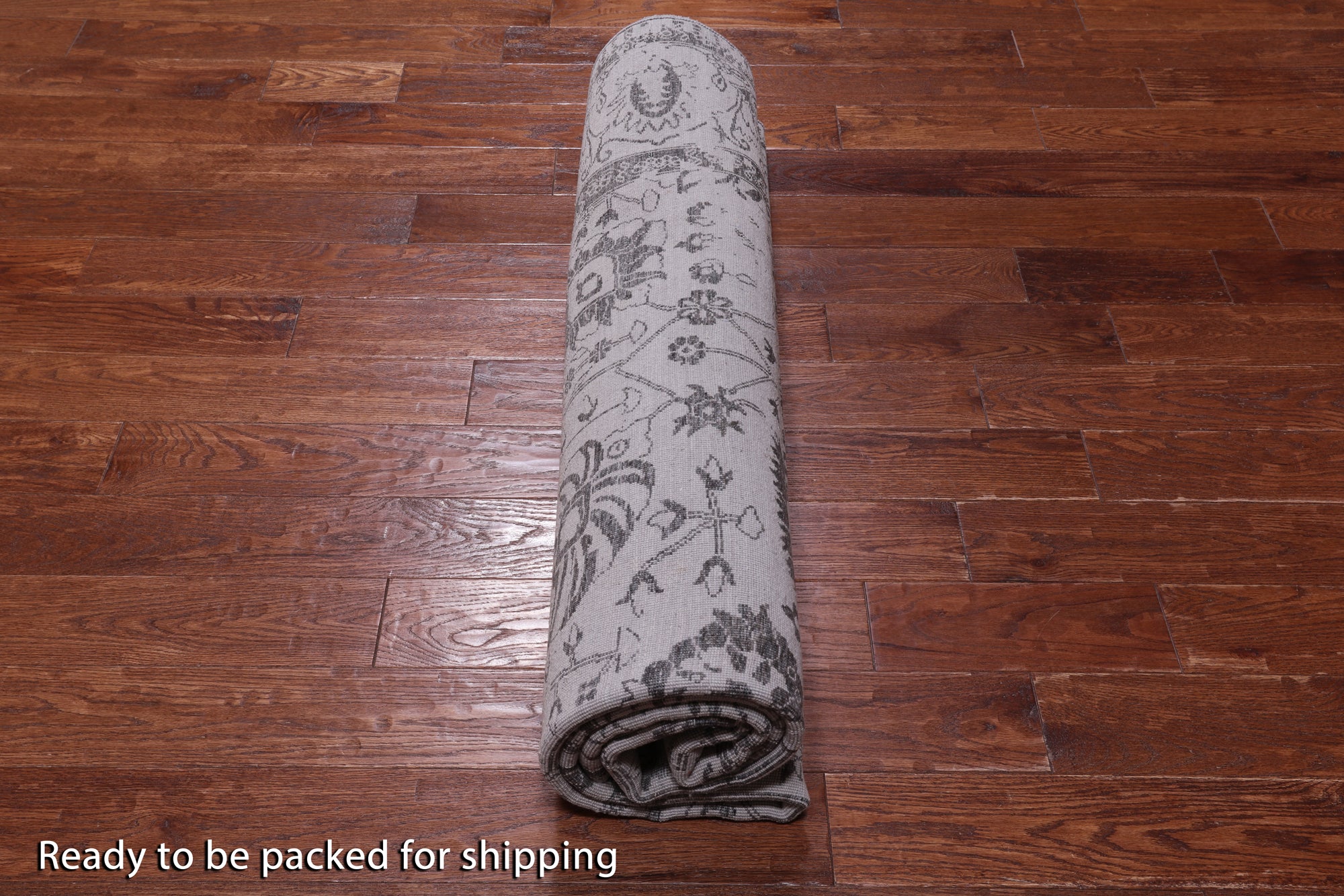 Grey Square Persian Tabriz Hand Knotted Wool & Silk Rug - 8' 0" X 8' 0"