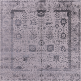 Grey Square Persian Tabriz Hand Knotted Wool & Silk Rug - 8' 0" X 8' 0"