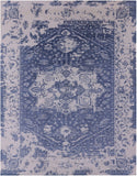 Blue Persian Fine Serapi Hand Knotted Wool Rug - 9' 0" X 11' 8" - Golden Nile