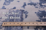 Blue Persian Fine Serapi Hand Knotted Wool Rug - 9' 0" X 11' 8" - Golden Nile