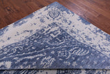 Blue Persian Fine Serapi Hand Knotted Wool Rug - 9' 0" X 11' 8" - Golden Nile