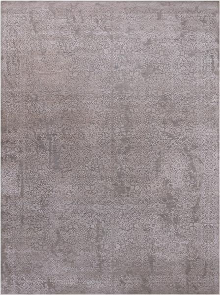 Contemporary Hand Knotted Wool & Silk Rug - 8' 11" X 11' 10"