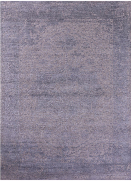 Grey Persian Fine Serapi Hand Knotted Wool Rug - 8' 9" X 12' 1" - Golden Nile