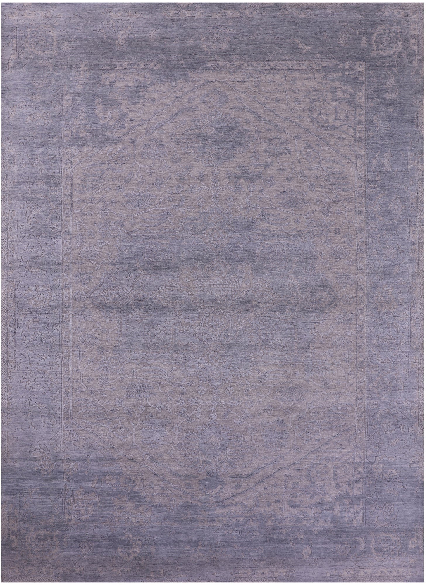Grey Persian Fine Serapi Hand Knotted Wool Rug - 8' 9" X 12' 1" - Golden Nile