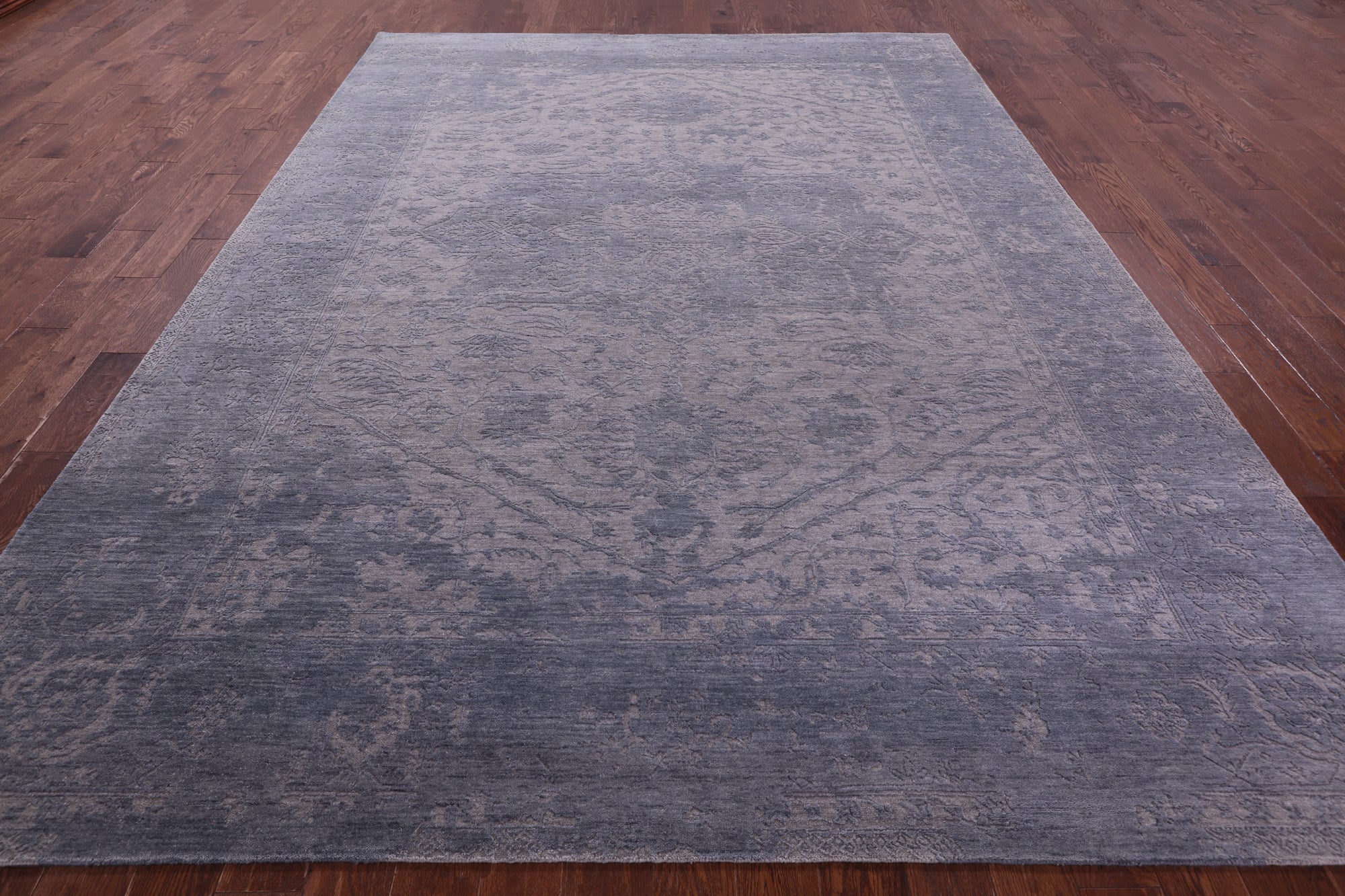 Grey Persian Fine Serapi Hand Knotted Wool Rug - 8' 9" X 12' 1" - Golden Nile