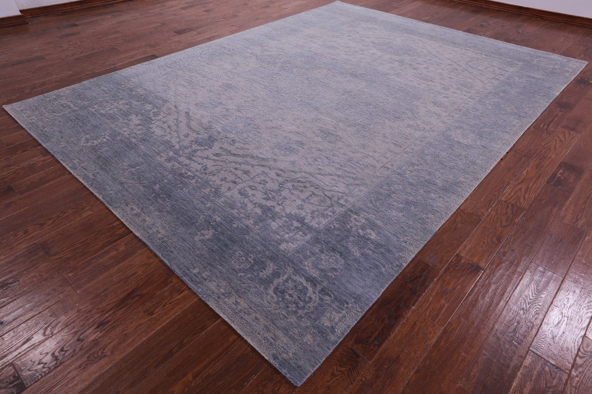 Grey Persian Fine Serapi Hand Knotted Wool Rug - 8' 9" X 12' 1" - Golden Nile