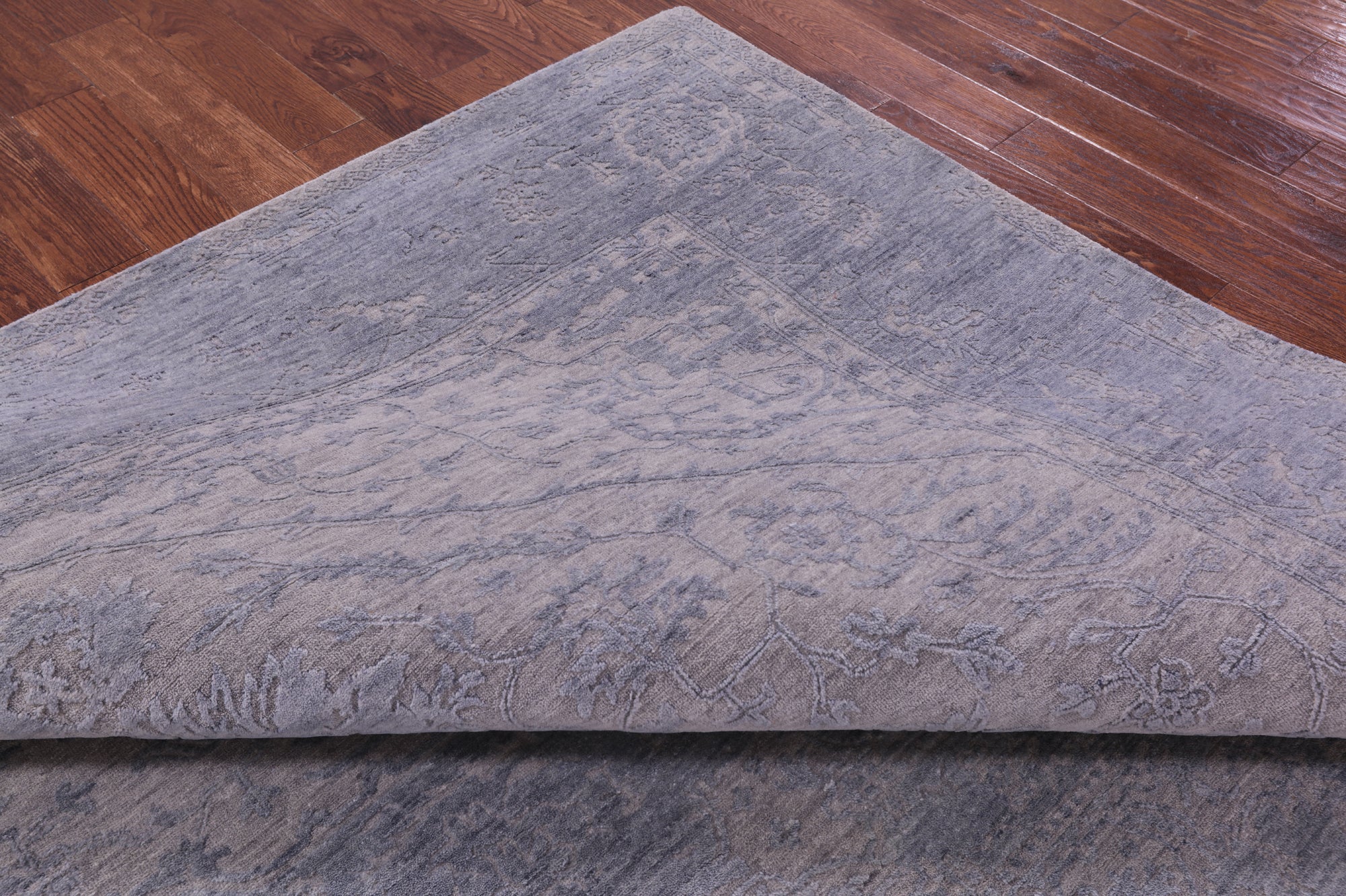 Grey Persian Fine Serapi Hand Knotted Wool Rug - 8' 9" X 12' 1" - Golden Nile