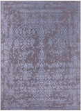 Grey Persian Tabriz Hand Knotted Wool & Silk Rug - 9' 0" X 12' 0" - Golden Nile