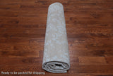 Grey Persian Tabriz Hand Knotted Wool & Silk Rug - 9' 0" X 12' 0"
