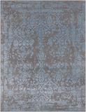 Grey Persian Tabriz Hand Knotted Wool & Silk Rug - 9' 0" X 12' 0"