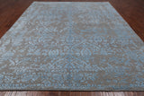 Grey Persian Tabriz Hand Knotted Wool & Silk Rug - 9' 0" X 12' 0"