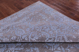 Grey Persian Tabriz Hand Knotted Wool & Silk Rug - 9' 0" X 12' 0" - Golden Nile