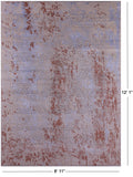 Grey Contemporary Hand Knotted Wool & Silk Rug - 8' 11" X 12' 1" - Golden Nile
