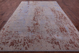 Grey Contemporary Hand Knotted Wool & Silk Rug - 8' 11" X 12' 1" - Golden Nile
