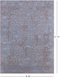 Grey Persian Tabriz Hand Knotted Wool & Silk Rug - 8' 10" X 11' 11" - Golden Nile