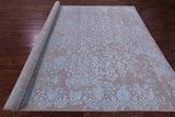 Grey Persian Tabriz Hand Knotted Wool & Silk Rug - 8' 10" X 11' 11" - Golden Nile