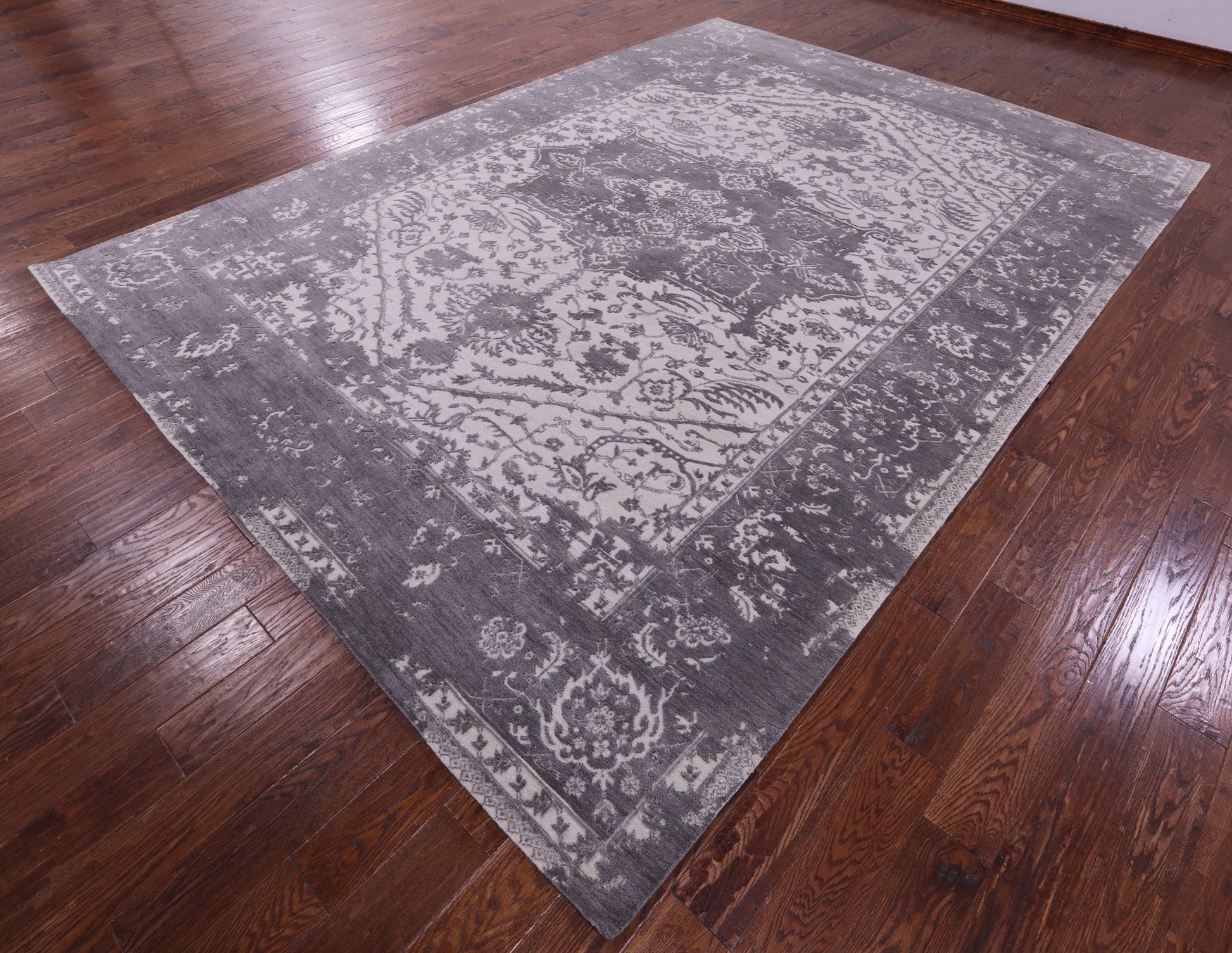 Ivory Persian Fine Serapi Handmade Wool Rug - 8' 11" X 12' 5" - Golden Nile