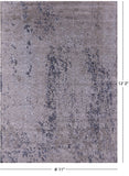 Grey Contemporary Hand Knotted Wool & Silk Rug - 8' 11" X 12' 2" - Golden Nile