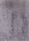 Grey Contemporary Hand Knotted Wool & Silk Rug - 8' 11" X 12' 2" - Golden Nile