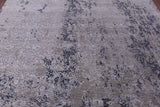 Grey Contemporary Hand Knotted Wool & Silk Rug - 8' 11" X 12' 2" - Golden Nile