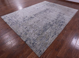 Grey Contemporary Hand Knotted Wool & Silk Rug - 8' 11" X 12' 2" - Golden Nile