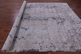 Grey Contemporary Hand Knotted Wool & Silk Rug - 8' 11" X 12' 2" - Golden Nile
