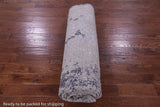 Grey Contemporary Hand Knotted Wool & Silk Rug - 8' 11" X 12' 2" - Golden Nile