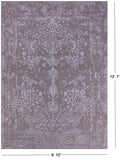 Grey Persian Tabriz Hand Knotted Wool & Silk Rug - 8' 10" X 12' 1" - Golden Nile