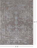 Grey Persian Tabriz Hand Knotted Wool & Silk Rug - 8' 10" X 12' 1"
