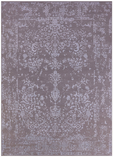 Grey Persian Tabriz Hand Knotted Wool & Silk Rug - 8' 10" X 12' 1" - Golden Nile