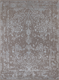 Grey Persian Tabriz Hand Knotted Wool & Silk Rug - 8' 10" X 12' 1"