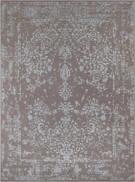 Grey Persian Tabriz Hand Knotted Wool & Silk Rug - 8' 10" X 12' 1"