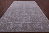 Grey Persian Tabriz Hand Knotted Wool & Silk Rug - 8' 10" X 12' 1" - Golden Nile