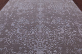 Grey Persian Tabriz Hand Knotted Wool & Silk Rug - 8' 10" X 12' 1" - Golden Nile