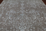 Grey Persian Tabriz Hand Knotted Wool & Silk Rug - 8' 10" X 12' 1"
