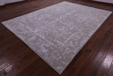 Grey Persian Tabriz Hand Knotted Wool & Silk Rug - 8' 10" X 12' 1" - Golden Nile