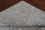 Grey Persian Tabriz Hand Knotted Wool & Silk Rug - 8' 10" X 12' 1"