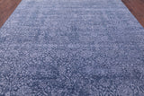 Blue Persian Tabriz Hand Knotted Wool & Silk Rug - 8' 10" X 12' 3" - Golden Nile