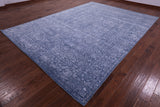 Blue Persian Tabriz Hand Knotted Wool & Silk Rug - 8' 10" X 12' 3" - Golden Nile