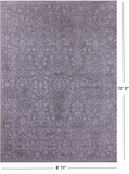 Grey Persian Tabriz Hand Knotted Wool & Silk Rug - 8' 11" X 12' 5" - Golden Nile