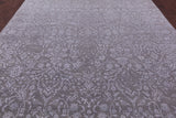 Grey Persian Tabriz Hand Knotted Wool & Silk Rug - 8' 11" X 12' 5" - Golden Nile