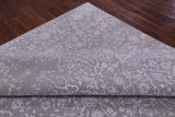 Grey Persian Tabriz Hand Knotted Wool & Silk Rug - 8' 11" X 12' 5" - Golden Nile