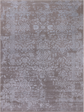 Grey Persian Tabriz Hand Knotted Wool & Silk Rug - 8' 10" X 11' 10"