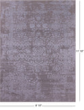Grey Persian Tabriz Hand Knotted Wool & Silk Rug - 8' 10" X 11' 10" - Golden Nile