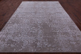 Grey Persian Tabriz Hand Knotted Wool & Silk Rug - 8' 10" X 11' 10" - Golden Nile