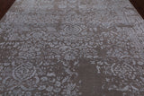 Grey Persian Tabriz Hand Knotted Wool & Silk Rug - 8' 10" X 11' 10"