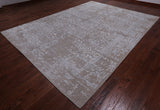 Grey Persian Tabriz Hand Knotted Wool & Silk Rug - 8' 10" X 11' 10"